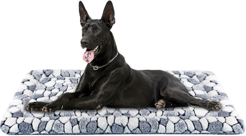 VANKEAN Dog Crate Pad Bed Mat, Reversible (Warm & Cool), Soft Sleeping Mat for Crate, Machine Washable, Grey Stone