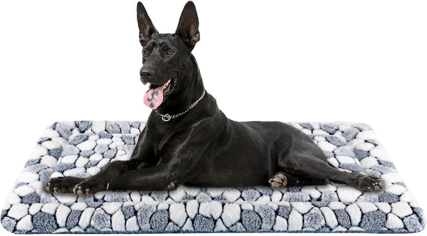VANKEAN Dog Crate Pad Bed Mat, Reversible (Warm & Cool), Soft Sleeping Mat for Crate, Machine Washable, Grey Stone
