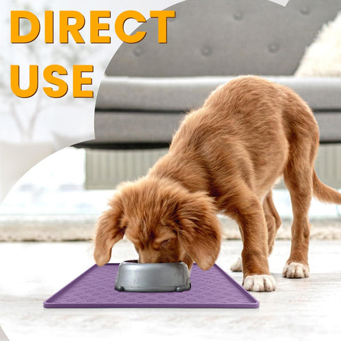 Ptlom Anti-Slip Dog Food Mat for Water and Food, Waterproof Silicone Puppy Tray for Small Medium Large Dogs Cats