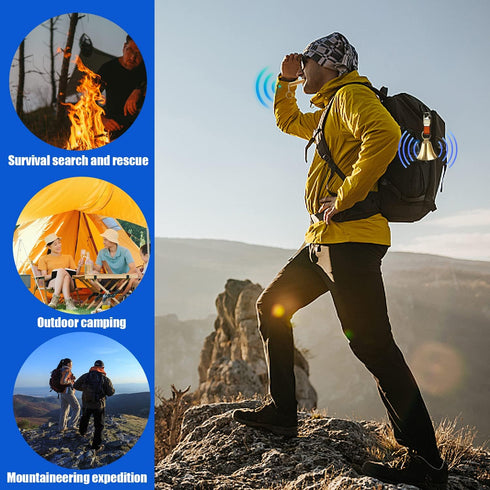 Pacify 3/6 Pack Loud Bear Bell with Whistle Set for Hikers, 2 Inch 3 in 1 Hiking Gear with Emergency Whistle and