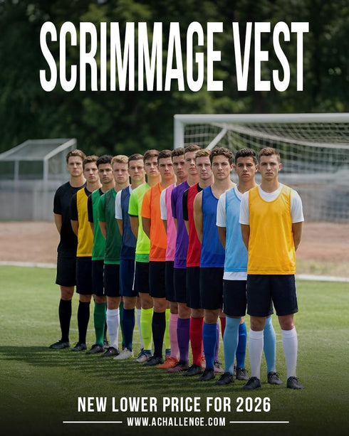(10-Pack) Scrimmage American Challenge Soccer Pinnies Mesh Jersey Vest for Practice, Soccer Pennies and Training Bibs