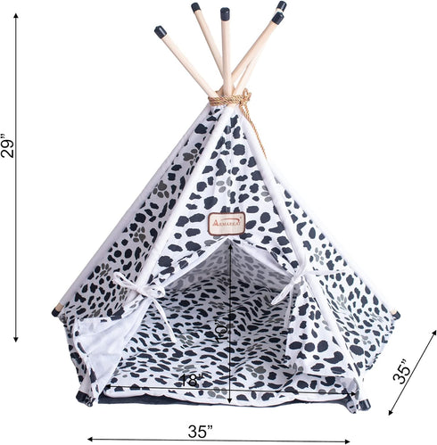 Armarkat C46 Cat Bed, One Size, White and Black, Cozy Sleeping Space for Cats