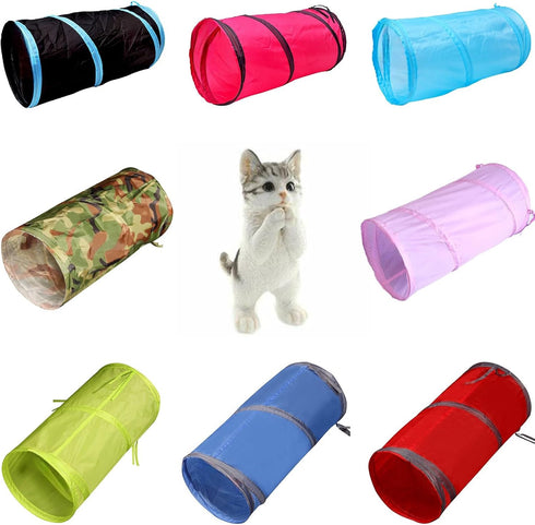 iCAGY Foldable Spiral Cat Tunnel - Indoor Toy for Small Cats, Kittens, and