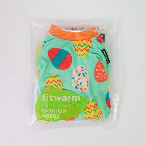 Fitwarm Easter Egg Dog Pajamas, Holiday Clothes for Small Dogs, Lightweight Velvet Pet Outfit (Light Green, Orange,