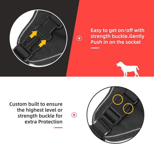Tactical Dog Harness for Large Medium Small Dogs, Military Molle Vest with Hook & Loop Panels for Reflective Training