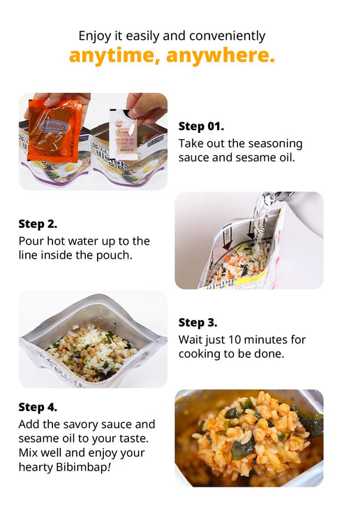 Easybab (2 PACK) Korean Ready to Eat Bibimbap, Mushroom
