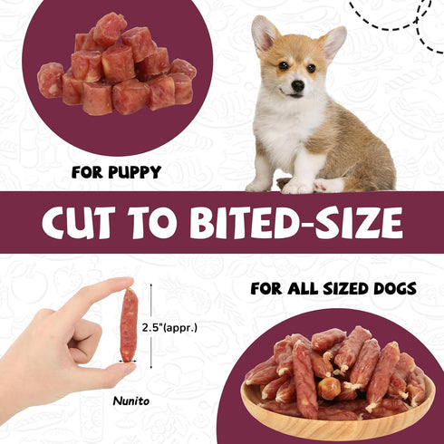 12.5 oz/355 (Pack 2) PAWUP Duck Dog Treats, Duck Sausage with Cheese, Taurine Added, Rawhide Free, Soft Dog Snack