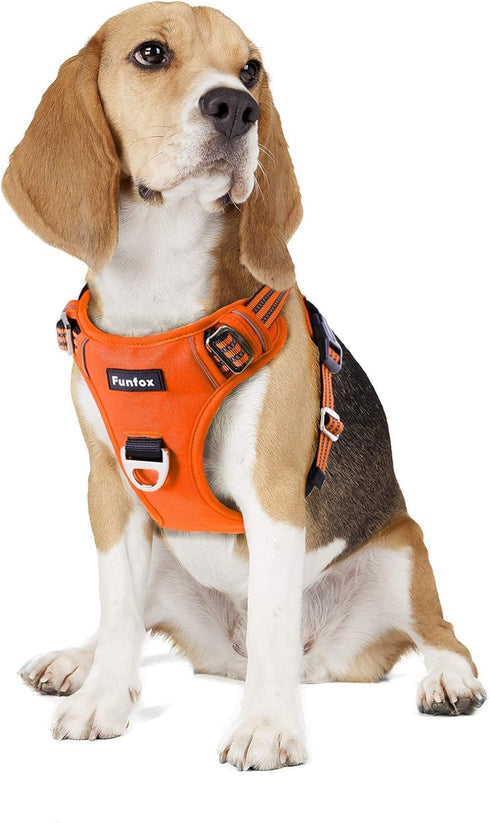 Funfox Dog Harness No Pull - Adjustable Pet Vest Harness for Small Dogs, Super Soft Material with Reflective Features