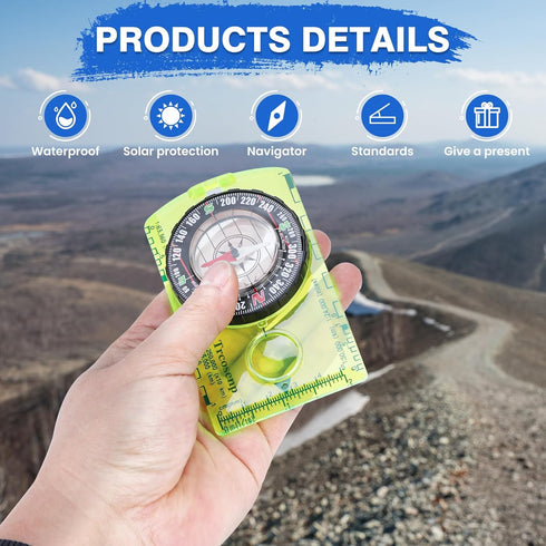 Trcosenp Backpacking, Orienteering Compass, Hiking Survival Compas, Compasses Kids for Magnetic Camping Compas Small