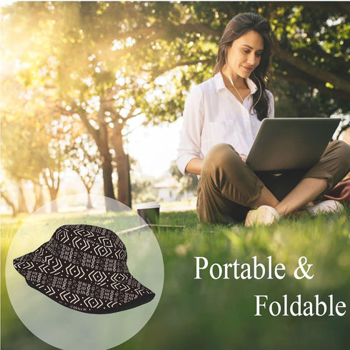 Summer African Bucket Hat | Abstract Fisherman Cap for Women Men | Beach Sun Hat for Travel Outdoor Camping