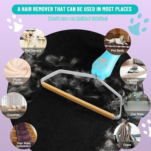 Pet Hair Remover Tool, Unique Carpet Scraper & Fur Remover for Couch, Furniture, Carpet, Floor Mats & Rugs