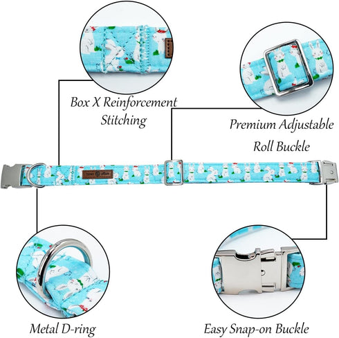 Lionet Paws Easter Dog Collar with Bowtie, Adjustable Comfortable Gift for Dogs, L, Neck 16-24 in