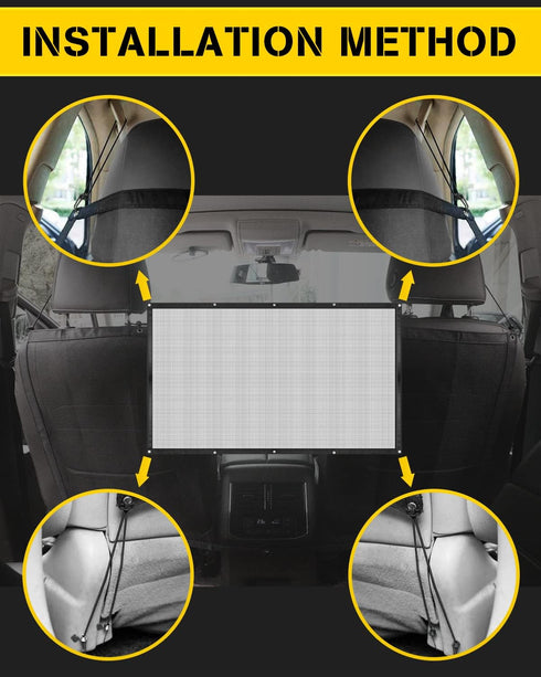 SUV Dog Barrier, Visible Car Divider for Dogs, Easy to Clean Mesh Front Seat Net for SUV, Truck, Vehicle