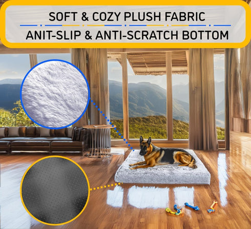 Dog Beds, XX-Large Premium Quality, Washable Portable Eco-Friendly, Stylish Design, Removable Cover, 47.24 x 31.49 Inch