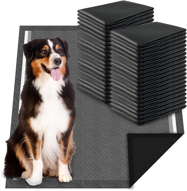 Extra Large Charcoal Puppy Pads, 28"x34", 40 Count Odorless Dog Pee Pads for Housebreaking and Training