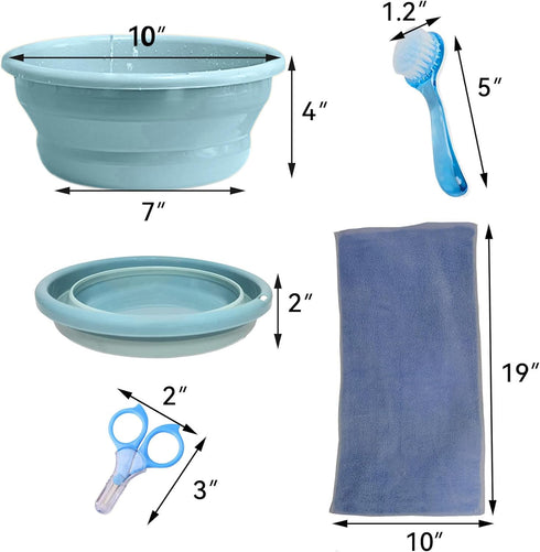 JSLZF Hedgehog Bath Supplies Grooming Kit: Foldable Bathtub, Nail Clippers, Bathing Brushes, Towel for Hedgehog Small