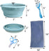 JSLZF Hedgehog Bath Supplies Grooming Kit: Foldable Bathtub, Nail Clippers, Bathing Brushes, Towel for Hedgehog Small