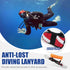 Scuba Retractable Lanyard, Stainless Steel Double-Clips and Spiral Core Anti-Lost Lanyard with Quick-Release Buckle
