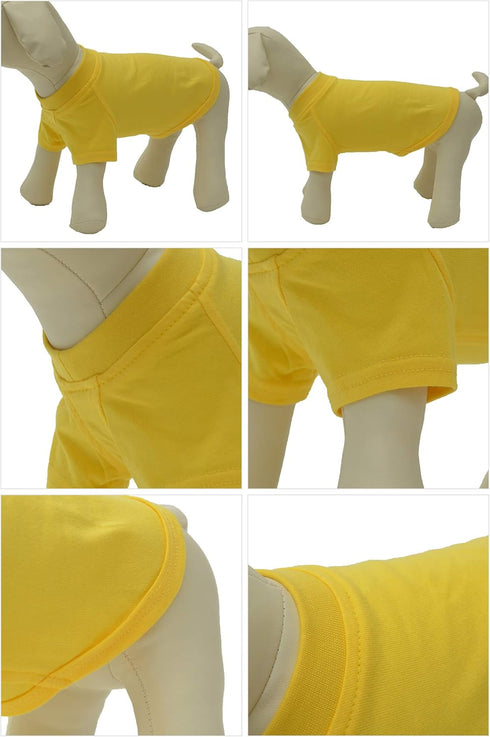 Lovelonglong Pet Clothing Dog Costumes Basic Blank T-Shirt Tee Shirts for Small Dogs (Yellow, S)