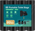 80 1.2 Portable Toilet Bags, Camp Toilet Liner for Porta Potty, Bucket Toilet, Mil Disposable Trash Bag for Camping