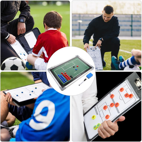 VALICLUD Soccer Coaching Board Aluminum Alloy Football Whiteboard Magnetic Dry Erase Portable Sports Match Planning