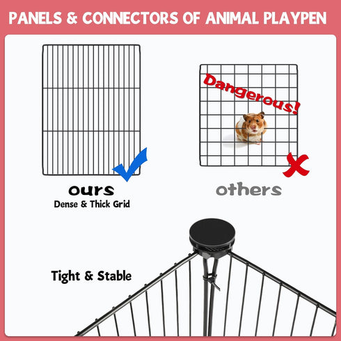 32 Playpen,47.5" 23.7" 31.5" Panels Small Animal x x Pet Playpen with Upgrade Waterproof Mat,C&C Cage for Guinea Pigs