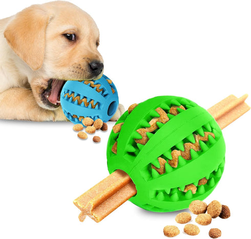 SunGrow 2-Pack Dog Treat Balls, Interactive Puzzle Food Dispensers for Small Dog Training, Mental Stimulation