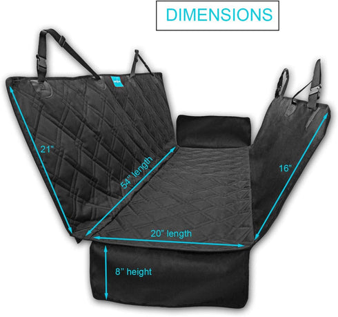 Duke & Dixie Hammock Backseat Protector Waterproof Scratchproof for Dogs Durable Against Dirt & Pet Fur Nonslip
