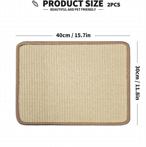 YOIYINI 2Pcs Mat,16 12 Inch Rabbit Scratch x Sisal Rabbit Scratching Pad,Rabbits Scratching Mats for Cages,Claws