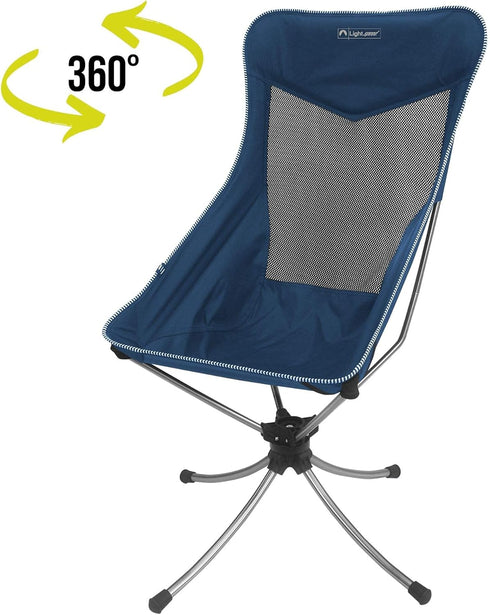360 Lightspeed Outdoors Silent Swivel Lightweight Camping Chair | Foldable Compact Degree Chair