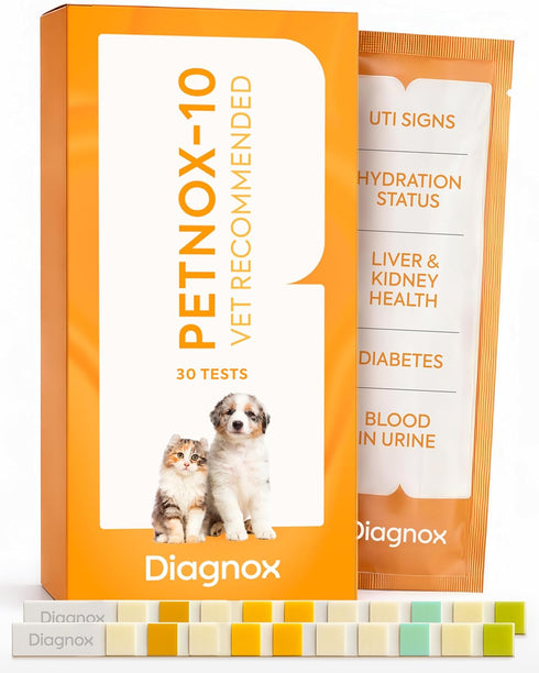 DIAGNOX HEALTH PETNOX 10-Parameter Cat & Dog Urine Test Strips - 30