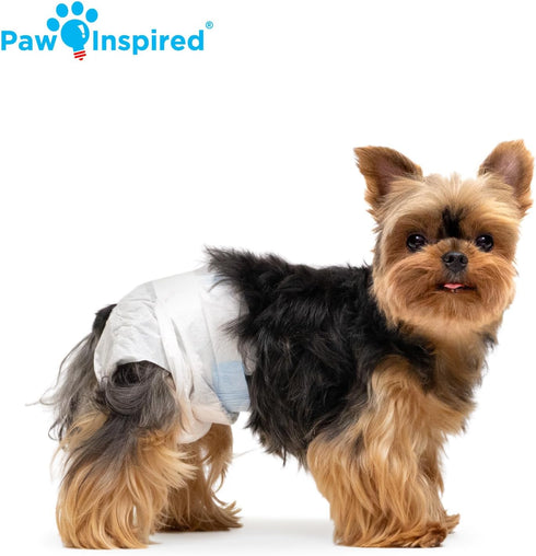 Paw Inspired Disposable Dog Diapers, Ultra Protection for Female Dogs in Heat, 12 & 144 Count, X-Small