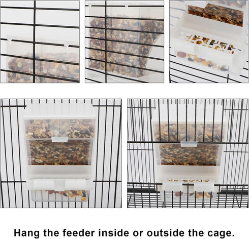 Hypeety Automatic Bird Feeder, No Mess Pet Feeder Seed Food Container for Budgerigar Canary Cockatiel Finch