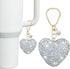 Silver Glitter Heart Charm for Stanley Cup, Compatible with Stanley Cup Accessories, Cute Keychain for 40 & 30 Oz