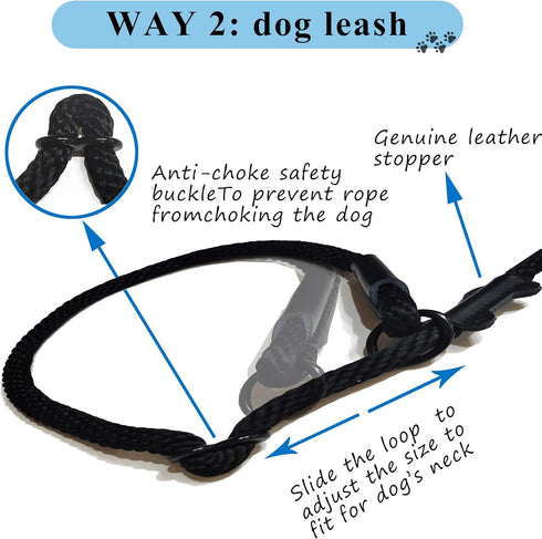 Multifunctional Figure 8 Padded Head Halter, Walking Training Leather Stopper Rope Slip Lead Dog Leash Muzzle (Grey)