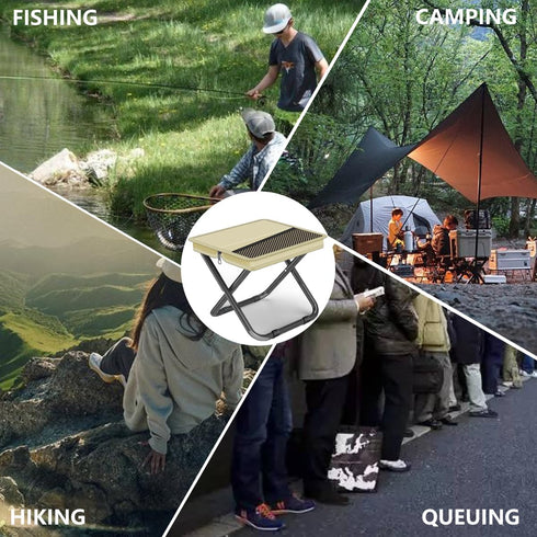 Zabplox 2-in-1 220LB Collapsible Camping Stool & Sling Bag / Load Capacity Folding Portable Fishing Stool/Collapsible
