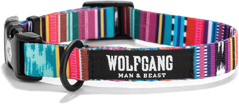 Wolfgang Premium Adjustable Dog Training Collar - Made in USA, Quetzal Print for Small Medium Large Dogs (5/8 Inch x