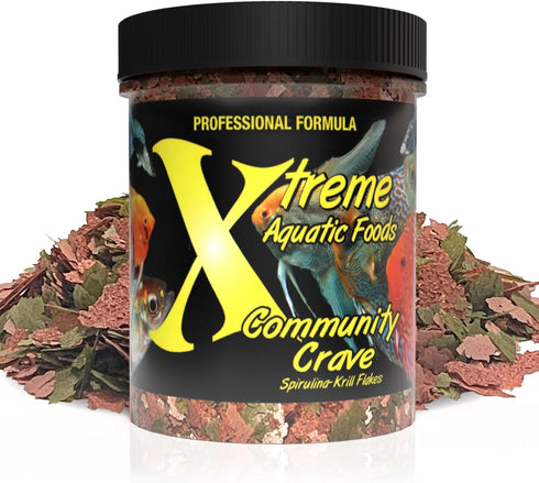 Xtreme Community Crave Flake - Premium Aquarium Food for Tropical & Freshwater Fish, Krill & Spirulina Blend, 1oz