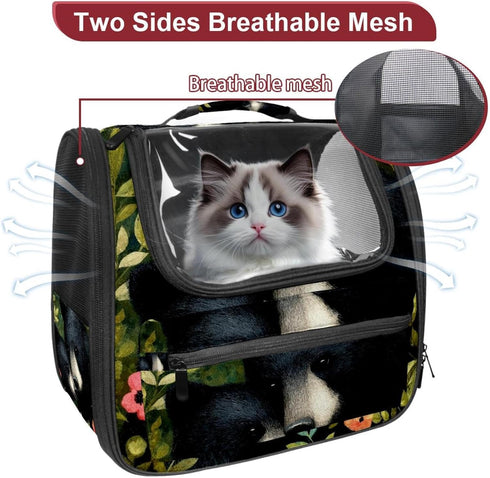 (2) Backpack Backpack Black Bears Mon Love Baby Cat Carrier, Pet for Dog Cat Puppy Kitty, Travel Carrier for Hiking