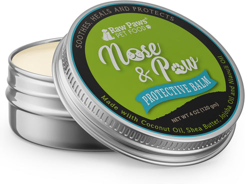Raw Paws Nose & Paw Balm - Value Size - (4-Ounce) - Dog Nose Balm & Cat Nose Relief for Dogs & Cats