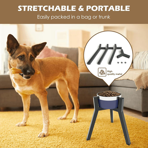 Elevated Dog Bowls for Large Dogs, Adjustable Width Stand for 7-10.6" Wide Bowls, 13.7 in Tall (Bowl Not Included)