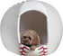 Maccabi Art Baseball Dog Bed, 16x18x16 Igloo Design, Sports Themed for Small Dogs, Puppies, and Cats