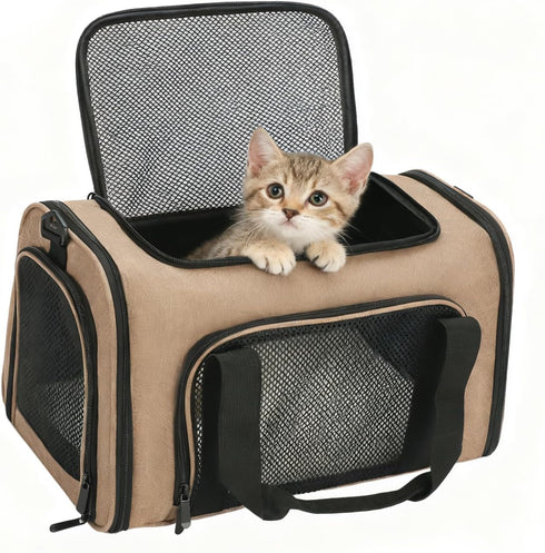 DALASITING 15lbs, Airline Approved Pet Carrier for Cats and Small Dogs Up to Cat Dog Carrier with Safety Leash