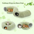 PEQULTI Cat Tunnel with Bed for Indoor Cats, Cat Play Donut Tunnel with Washable Soft Plush Mat, Round Tube Toys Cute
