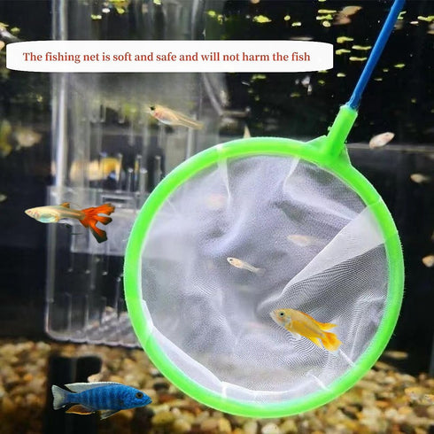 Aquarium Fish Net, 30 PCS Cleaner Net with High Density Mesh and Plastic Handle, 5 Inches Diameter