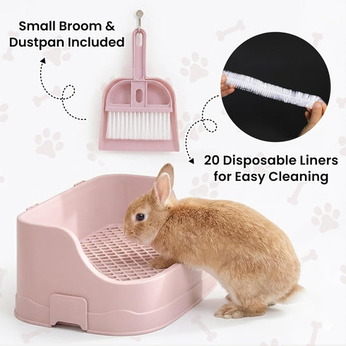 sturion Extra Large Rabbit Litter Box, Bunny Litter Box with Removable Top and Bottom, Corner Bunny Potty Training
