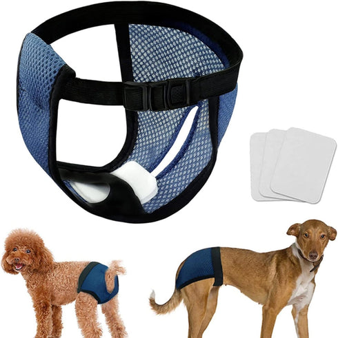 3 Dog Pants in Heat Reusable Diapers with Replace Diaper, Female Dog Heat Cycle Pants Adjustable Protective Pad