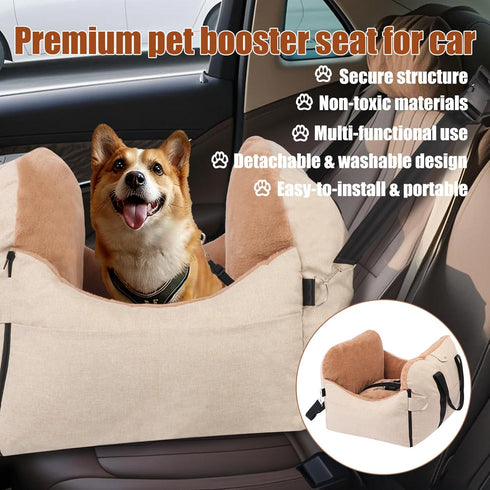 Gauzi 2 1 in Secure Dog Cat Booster Seat Belt for Car Medium Small Dogs Pelsbarn Bed Safety Beds Cats Carriers Pet