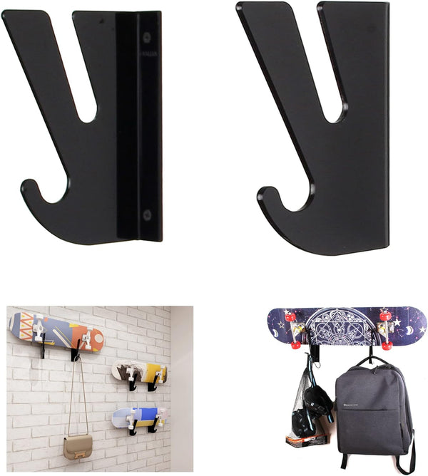 WANLIAN Skateboard Wall Mount Display Rack with Storage Hook