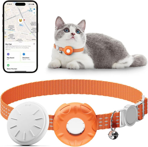 HONGTOP H Cat Tracker,Pet Tracker for Cats Compatible with Apple Find My App(Only iOS),Waterproof